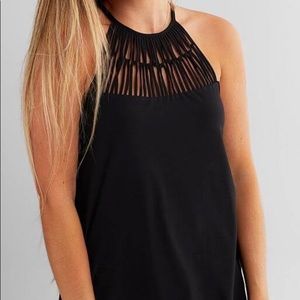 Lattice High Neck Tank Top